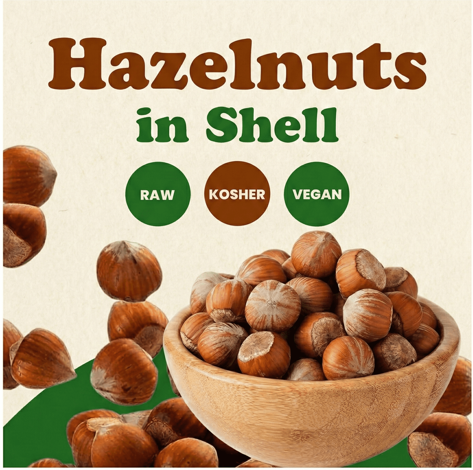 Hazelnuts in Shell, 12 Pounds – Unsalted, Unroasted, Keto, Vegan, Kosher, Bulk Nuts – by Food to Live
