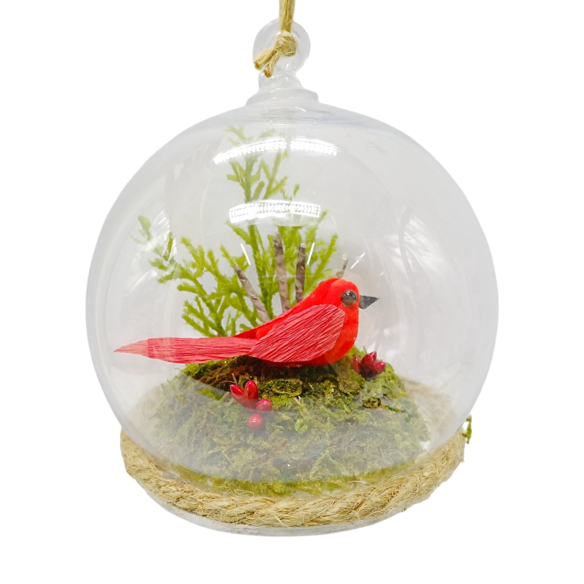 4-Count Multicolor Cardinal Scene in Ball Shatterproof Christmas Ornaments, 4", by Holiday Time
