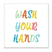 Stupell Industries Wash Your Hands Bathroom Rules Kids Typography Typography Painting Unframed Art Print Wall Art, 12 x 12