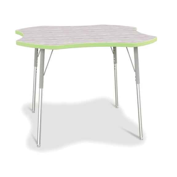 Four Leaf Activity Table - A-height - Driftwood Gray/Key Lime/Gray