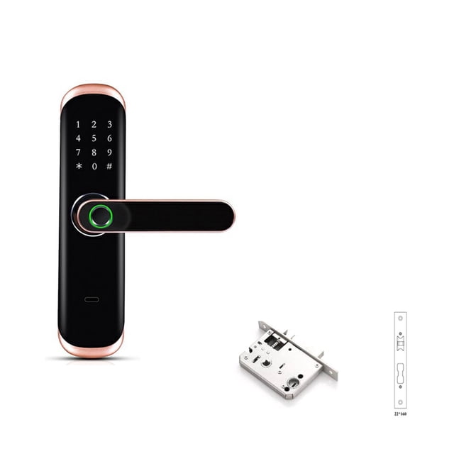 Door Lock, Biometric Fingerprint Digital Keypad Keyless Entry Code Smart Door Lock w/ Handle ,Easy to Install