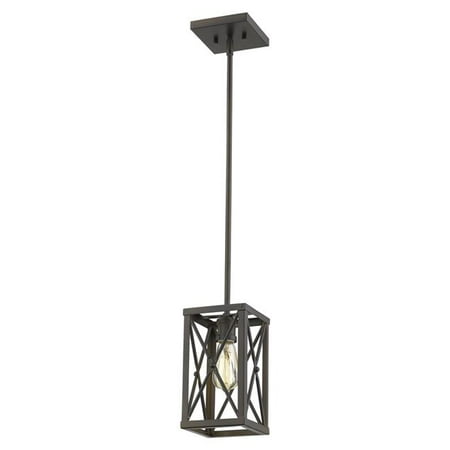 

HomeRoots 398170 10 x 5.5 x 5.5 in. Brooklyn 1-Light Oil-Rubbed Bronze Mini-Pendant