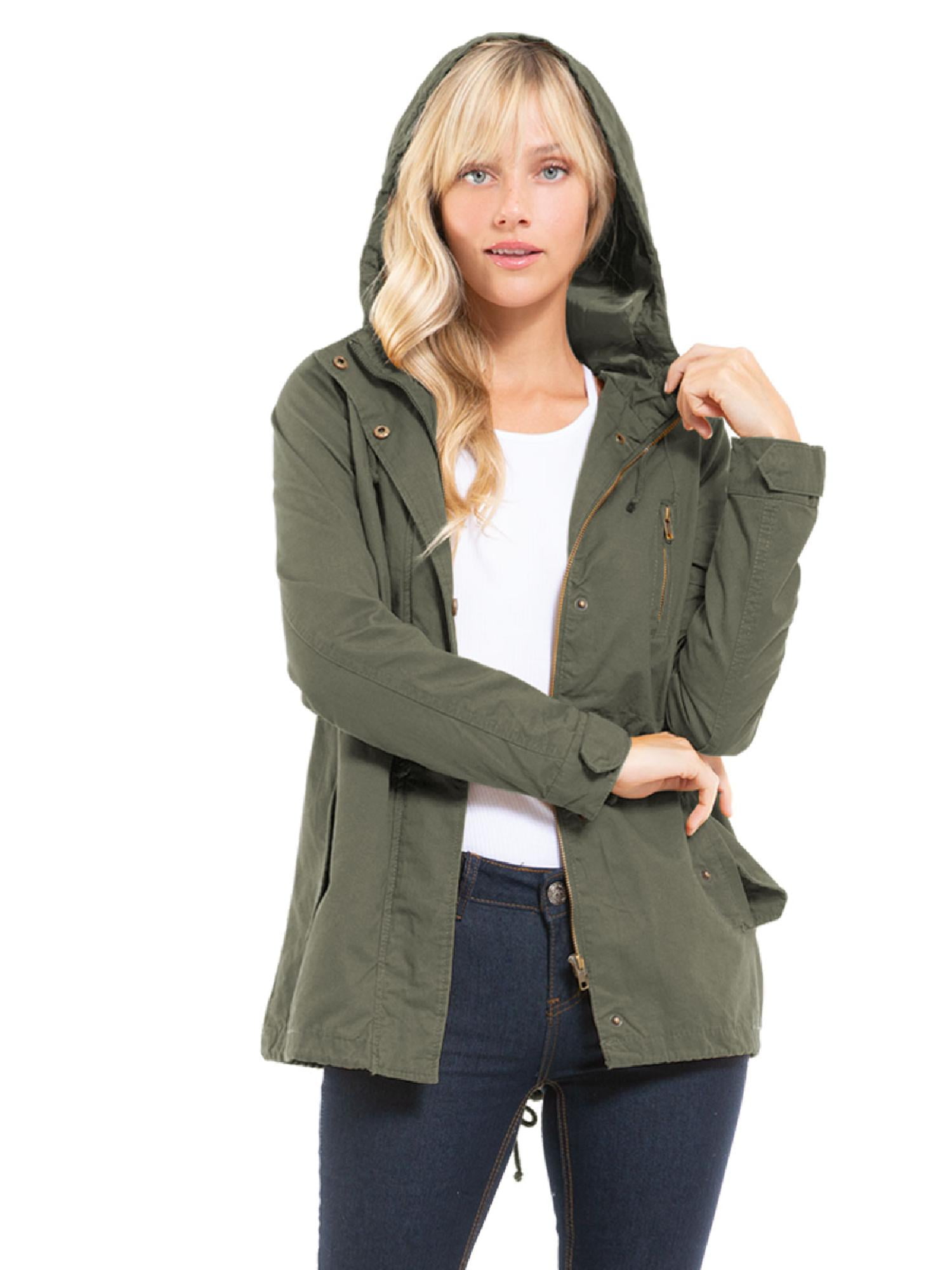 Details about   Design by Olivia Women's Junior Fit Casual Military Anorak Safari Hoodie Jacket