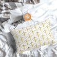 thumbnail image 5 of Goofa White And Gold Geometry Print Plush Throw Pillow Case, Soft Velvet with Hidden Zipper, Decorative Cushion Cover for Sofa, Bed, Car, and Home Décor-16"x24", 5 of 6