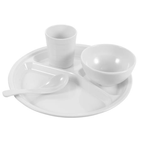 

HOMEMAXS 1 Set of Melamine Tableware Set Divided Dinner Plate School Dining-room Food Spoon