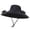 Black, variant on Unisex Sun Hats UV Protection Wide Brim Western Cowboy Bucket Hat with Adjustable Rope for Camping Hiking Dark Blue
