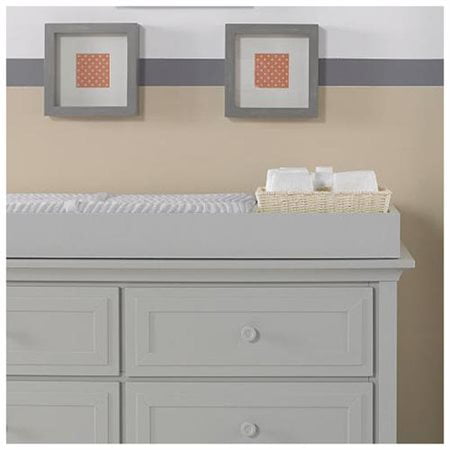 Ti Amo Palazzo Changing Topper Misty, White Double Dresser Changing Table Topper