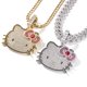 thumbnail image 2 of Collar de gato de dibujos animados de viento ins de Europa y Estados Unidos, colgante de cadena torcida de oro con circonita con incrustaciones de cobre para mujer, 2 of 3