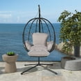 thumbnail image 7 of FKSLIFE Hanging Egg Chair with Leg Stand Indoor Outdoor Swing Egg Chair Hammock Basket Seat Chair with Cushion for Porch Balcony Garden Patio, 7 of 7