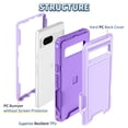 thumbnail image 3 of for Google Pixel 8A Case, [Shockproof] [Anti-Dust] [Heavy Duty Military Protection] Protective Anti Scratch Dual Layer Tough Rugged Hybrid Bumper Phone Case Cover for Google Pixel 8A, Purple, 3 of 8
