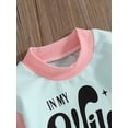 thumbnail image 6 of Suealasg 2Pcs Toddler Baby Girls Fall Clothes Long Sleeve Round Neck Letters Print Sweatshirt Sweatpants 1T 2T 3T 4T 5T 6T Little Girls Autumn Contrast Color Outfits, 6 of 7