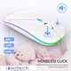 thumbnail image 2 of Innotech SC Mouse Inalámbrico Bluetooth: Mouse Silencioso, Delgado y Recargable con Luces LED, Modo Dual (Receptor USB de 5,2 y 2,4 G) Laptop para Laptop, iPad, Tablet, Mac y Todas las Computadoras, Blanco, 2 of 7
