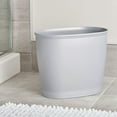 thumbnail image 3 of iDesign Kent Oval Plastic Trash Can for Bath, Kitchen, and Home, 8" x 12" x 10", Silver, 3 of 6