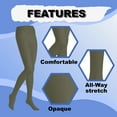 thumbnail image 4 of EMEM Apparel Women's Ladies Plus Size Queen Opaque Footed Tights Fashion Hosiery Stockings Olive 3X, 4 of 5