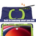 thumbnail image 6 of For Samsung Galaxy Tab S10 Lite/S10 FE/S9 FE 10.9 inch Case, 360 Rotatable Handle Stand, Shoulder Strap, Drop-Proof Design, NavyBlue Lime, 6 of 7