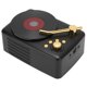thumbnail image 2 of Altavoz Bluetooth Estéreo Carga USB Diseño de tocadiscos retro Mini altavoz inalámbrico portátil para viajes de fiesta en casaNegro, 2 of 8