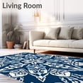 thumbnail image 2 of ODIKA 4'x6' Machine Washable Non-Slip Area Rug, Holiday Snowflake Needlework with Intricate Winter Design High Traffic Rug, Blue, 647085, 2 of 7