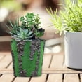 thumbnail image 4 of Cajas de ventana de plantas de flocado de resina, contenedores de plantas de flores pequeñas, maceta de flores flocadas para patio, oficina, interior Balde DYNWAVEMX macetas, 4 of 8