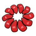 thumbnail image 1 of LOVIVER 10Pcs/Pack Meshy Golf Iron Covers Set Golf Club Head Cover Golf Iron Head Covers Set Protective Fit Most Irons Soft Waterproof red, 1 of 8