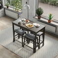 thumbnail image 3 of Costway 5PCS Bar Table Set Counter Height Table & Upholstered Saddle Stools Set for 4, 3 of 10