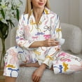thumbnail image 6 of Lsque bow ribbons Pattern Long Sleeve Pajama Set for Women - Soft 2-Piece Sleepwear and Loungewear Set with Pockets, Comfy Nightwear-X-Large, 6 of 7