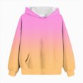 thumbnail image 4 of KPOPLK Toddler Girls Sweatshirt Long Sleeve Hooded Teen Kids Pullover Fall Casual Tops Hoodie Solid Color Clothes Yellow,Size 110, 4 of 5
