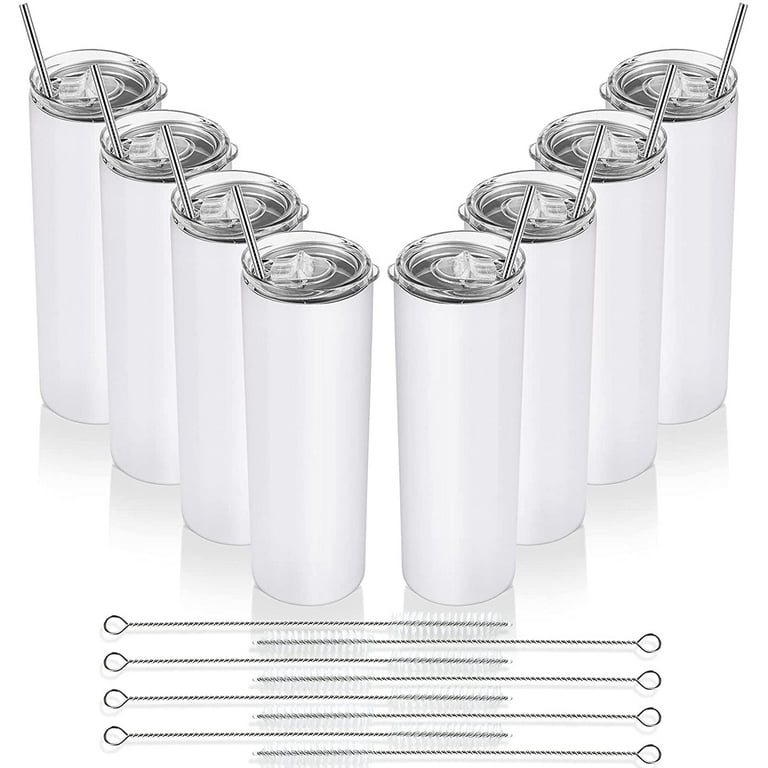Gingprous 8 Pack 20 oz Stainless Steel Travel Tumblers with Lids