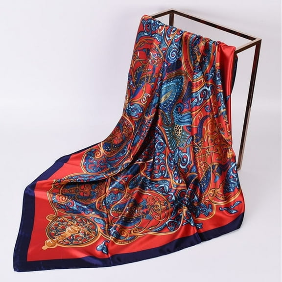 Red Scarf for Women Headband Scarves Silk Feeling Bandana Boho Printed Square Scarf Bandanas on Sale Clearance