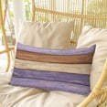 thumbnail image 4 of Farmhouse Purple Brown Pillow Covers, Linen Long Throw Pillow Case, Vintage Wooden Striped Holiday Pillow Protector Decorative Cushion Cover for Living Room/Bedroom 24" x 36", 4 of 8