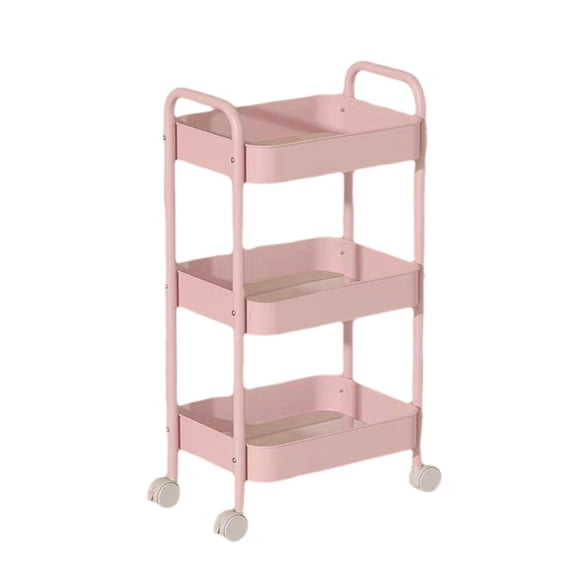 Multipurpose Rolling Utility Cart Storage Rack Home Storage Rack with Wheels Robust Carbon Steel Cart for Daily Organiz