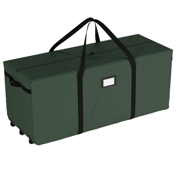 Elf Stor Premium Green Rolling Christmas Tree Storage Duffel Bag for 9 Ft Tree