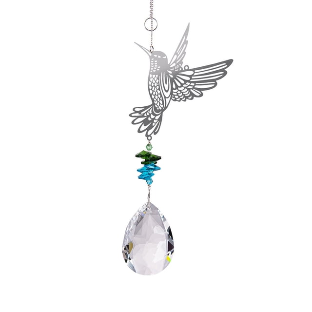 Dvkptbk Hummingbird Pendant Transparent Hummingbird Crystal Pendant for Outdoor Garden Decoration Home Decor