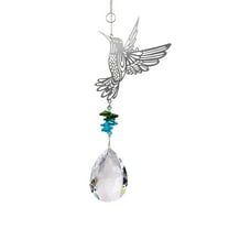 YOHAVEN Transparent Hummingbird Crystal Pendant Outdoor Garden Window Hanging Ornament Sun Catcher Spring Holiday Party Decorations for Home Patio Room