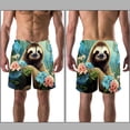 thumbnail image 3 of luoweisi Men's Beach Shorts Quick Dry Swim Trunks with Mesh Lining Sloth 2XL, 3 of 5