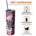 thumbnail image 6 of 20oz Pink Leopard Pattern Skinny Tumblers Stainless Steel Tumbler with Lid and Straw,Vacuum Insulated Double Wall Travel Tumbler Cups with Cleaning Brush for Coffee,Tea, 6 of 6