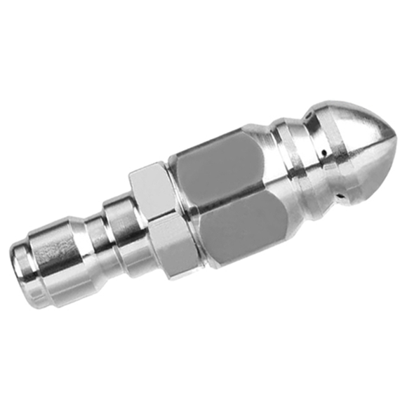 Sewer Jet Nozzle Stainless Steel Pressure Washer Sewer Jetter Nozzle Head 1/4Inch Quick Connector, 5000 PSI Hose Nozzle