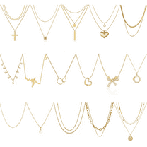 16Pcs Necklaces Set for Women, Dainty Trendy Pendant Chain Choker Pack Multilayer Necklace Set for Women Adjustable Jewelry Gift