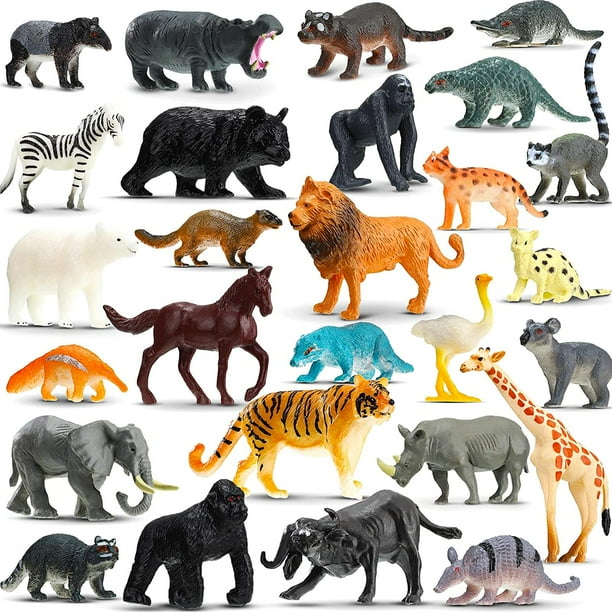 28 Pieces Safari Animals Figures Toys, Vinyl Realistic Jumbo Wild