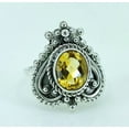 thumbnail image 3 of Navya Craft Citrine Oval Sterling Silver Handmade Yellow Gemstone Statement Women Ring Size 8.5, 3 of 7