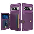 thumbnail image 2 of SaniMore Versatile Case for Google Pixel 8 Pro 6.7" 2023, Rugged PC Shell PU Leather Button Flip Card Pocket Stand Feature Magnetic Car Mount Shockproof Anti-drop Heavy Duty Protective Cover, Purple, 2 of 7
