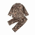 thumbnail image 2 of Kid Pajamas Set Leopard Print Long Short Sleeve Tops Shorts Trousers, 2 of 5
