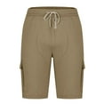 thumbnail image 5 of YLSDY Fashion Men's Cargo Shorts Elastic Waist Relaxed Fit Casual Outdoor Lightweight Work Shorts Multi Pockets Summer Beach Shorts Khaki XXL, 5 of 6