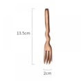 thumbnail image 3 of TINKER Wooden Long Handle Wavy Solid Wood Fork Dessert Restaurant Small Wooden Spoon Home Tableware Old Oil Paint Fork, 3 of 6