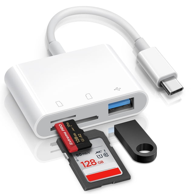 Lector de tarjetas SD MujuDoler USB-C 3 en 1 para iPhone 15 iPad Mac