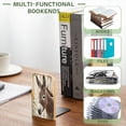 thumbnail image 6 of Bookends 1 Pair Non-Skid Bookend Wood Bookends for Shelves Book Stand for CDs - Cute Baby Donkey Standing Next To Sunflower, 6 of 7