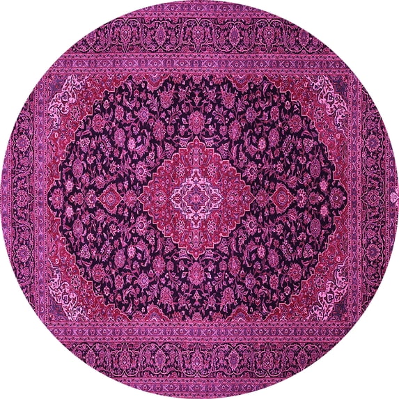 Ahgly Company Indoor Round Medallion Pink Traditional Area Rugs, 8' Round