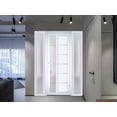 thumbnail image 3 of Front Exterior Prehung Metal-Plastic Door Frosted Glass / Manux 8088 White Silk / 2 Side Windows / Office Commercial and Residential Doors Entrance Patio Garage 60" x 80" Left-hand Inswing, 3 of 5