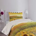 thumbnail image 2 of Ambesonne Oranger Quilted Coverlet 2 Pcs, Golden Sunflower Field, Twin Size, Orange Yellow, 2 of 4