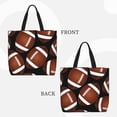 thumbnail image 2 of Fotbe Brown Football On Black Bolsa Tote con Estampado para Mujer, Bolsos con Cremallera, Bolsa de Hombro Casual de Gran Capacidad con Bolsillos Internos, 2 of 7