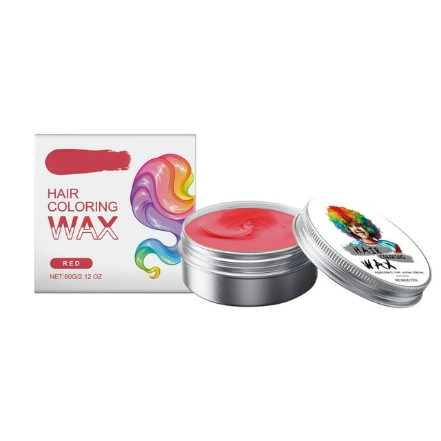 Cera de color rojo temporal para el cabello de niños, lavable, para peinar, para mujeres, hombres y adolescentes. Gel/crema de coloración instantánea para el cabello, para usar en casa.
